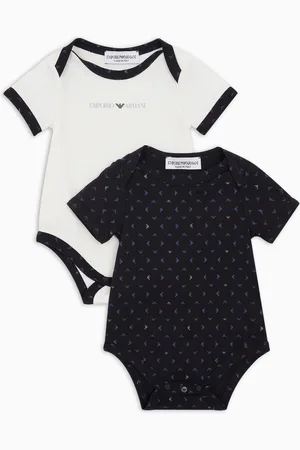 Emporio Armani Geschenkset mit zwei Bodys mit Allover-Optical-Adler-Print
