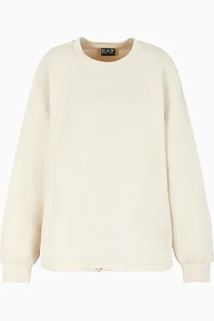EA7 Contemporary Sport Sweatshirt mit Tunnelzug, gefertigt aus einer elastischen Baumwoll-Modal-Mischung