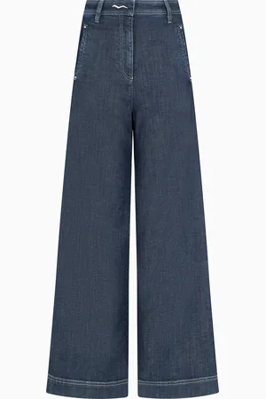 Giorgio Armani Weite Denim Collection Hose aus elastischem Baumwolldenim