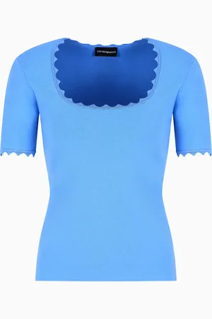 Emporio Armani Top mit ausgefransten Profilen aus Heavy Jersey