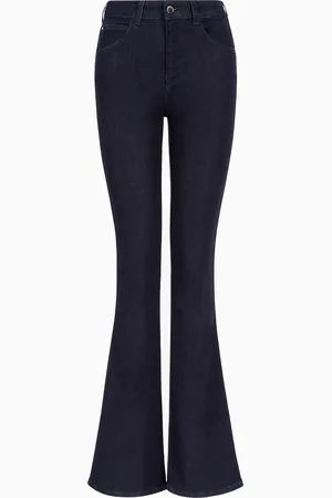 Emporio Armani Jeans J47 Medium High Waist Schlaghose aus Denim und einer Viskosemischung