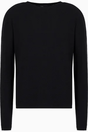 Giorgio Armani Pullover mit Rundhalsausschnitt aus Schurwolle mit Fischgrat-Muster