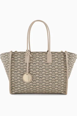 Emporio Armani Mittelgroßer Shopper mit Allover-Monogramm-Print