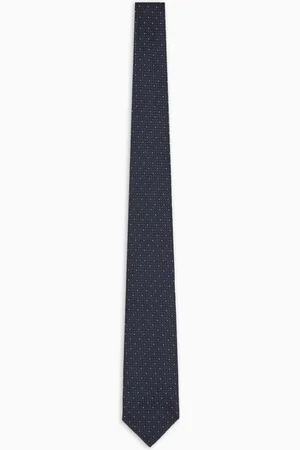 Emporio Armani Krawatte aus reiner Seide Mikro-Muster in Jacquard-Stoff-Verarbeitung