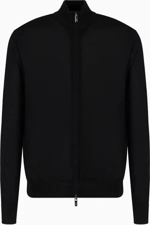 Emporio Armani Cardigan mit durchgehendem Reißverschluss aus Schurwolle