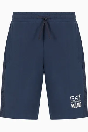 EA7 Logo Series Interlock-Bermudashorts aus einer Baumwoll-Mischung