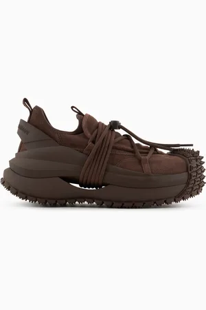 Emporio Armani Sneaker aus Veloursleder mit Gummi-Details und Tunnelzug