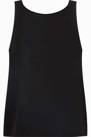 Emporio Armani Top mit Stoffbahn hinten, aus fließendem Krepp