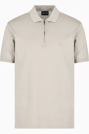 Emporio Armani ASV Poloshirt aus Lyocellmisch-Jersey mit Reißverschluss