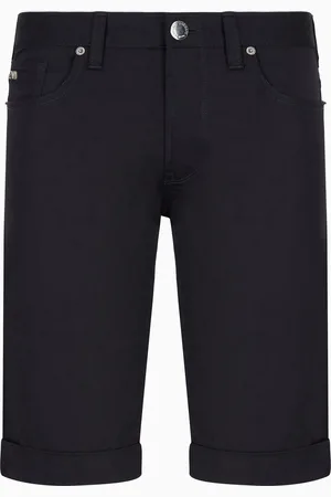 Emporio Armani Bermudashorts aus komfortabler glänzender Baumwolle mit Umschlag