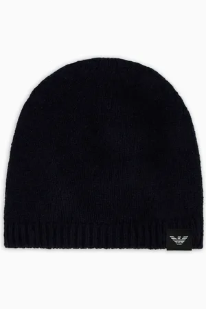 Emporio Armani Rippstrick-Mütze aus reinem Kaschmir