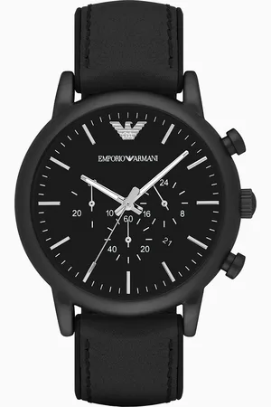 Emporio Armani Herren-Chronograph mit Lederarmband
