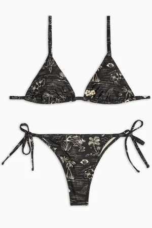 Emporio Armani Gepolsterter Triangel-Bikini mit Logomania-Print