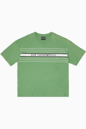 EA7 Logo Series Boy T-Shirt mit Rundhalsausschnitt aus Baumwolle