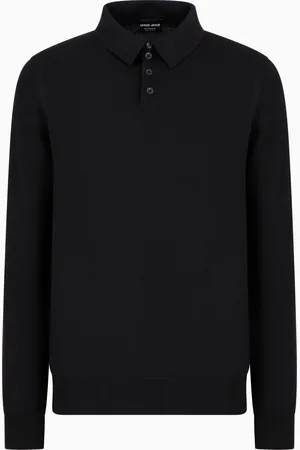 Giorgio Armani Poloshirt mit langen Ärmeln aus Kaschmir