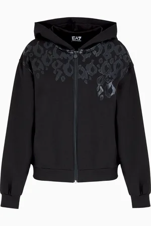 EA7 Graphic Series Sweatshirt mit Kapuze aus Baumwollstretch