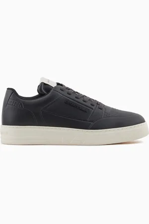 Emporio Armani Sneaker aus Leder mit seitlichem Logo
