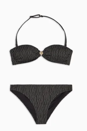 Emporio Armani Gefütterter Bandeau-Bikini aus Lurex, mit Muster