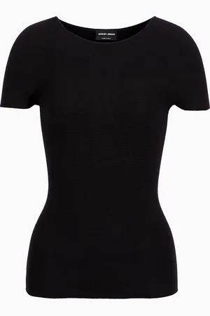 Giorgio Armani Pullover mit kurzen Ärmeln aus Viskose mit Links-Verarbeitung