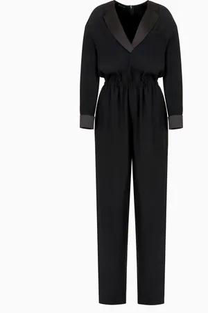 Emporio Armani Trainingsanzug aus Funktions-Cady mit Revers aus Satin