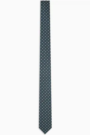 Emporio Armani Krawatte aus reiner Seide und Jacquard-Stoff mit Mikro-Muster
