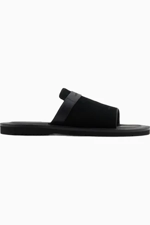 Emporio Armani Sandalen aus gestreiftem Leder und Wildleder
