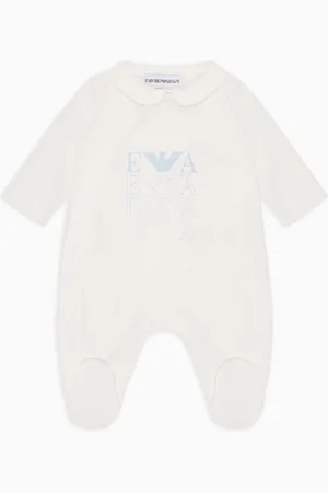 Emporio Armani Playsuit mit Claudine-Kragen aus Jersey mit Logo