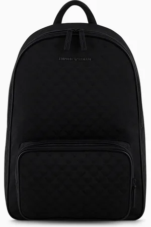 Emporio Armani Rucksack aus Nylon mit durchgehendem Adler-Jacquard