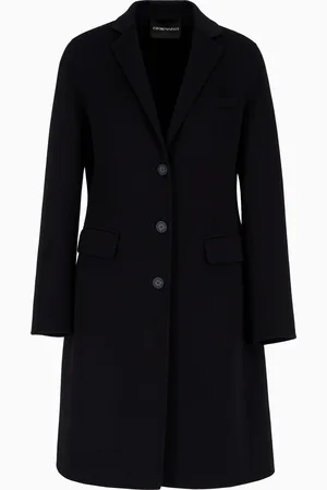 Emporio Armani Midi-Mantel aus reinem Kaschmir mit Revers