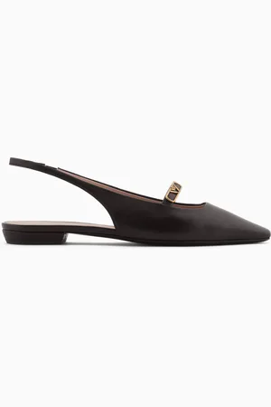 Emporio Armani Slingback-Ballerinas aus Nappa mit Adlerplakette