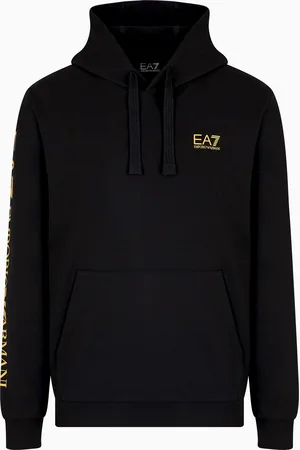EA7 Logo Series Sweatshirt mit Kapuze und Rei??verschluss, gefertigt aus Baumwolle