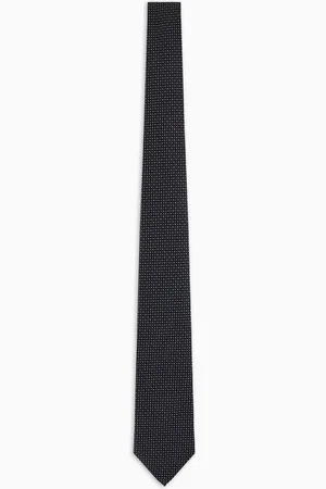 Emporio Armani Krawatte aus reiner Seide mit kleinem Jacquard-Motiv