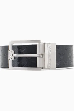 Emporio Armani Gürtel aus geprägtem Leder mit Allover-Adler