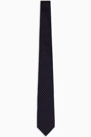 Emporio Armani Krawatte aus reiner Seide mit kleinem Majolika-Muster in Jacquard-Stoff-Verarbeitung