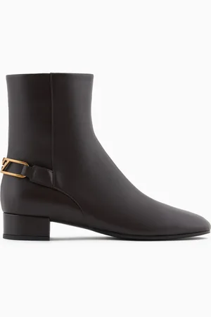 Emporio Armani Stiefeletten aus Nappa mit Adlerplakette