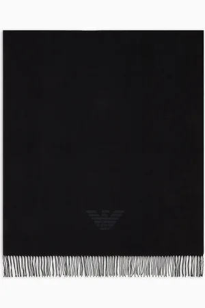 Emporio Armani Schal mit Fransen und Adler-Print