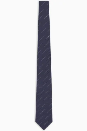 Emporio Armani Krawatte aus reiner Seide in Jacquard-Stoff-Verarbeitung mit Allover-Logo-Schriftzug