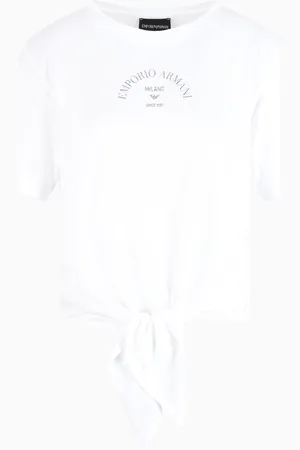 Emporio Armani T-Shirt mit Knoten, gefertigt aus leichtem Jersey