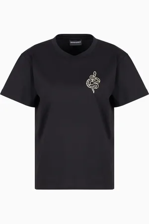 Emporio Armani ASV T-Shirt aus merzerisiertem Jersey mit Print zum Mondneujahr