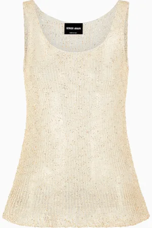 Giorgio Armani Strick-Top aus Lurex und Pailletten
