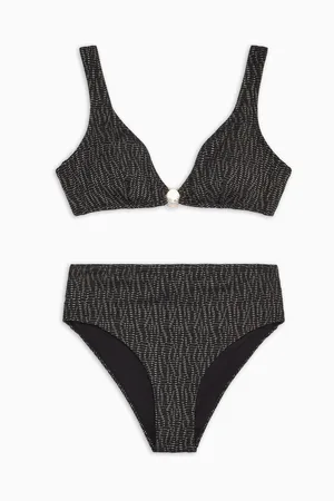 Emporio Armani Gepolsterter Triangel-Bikini aus Lurex mit Muster