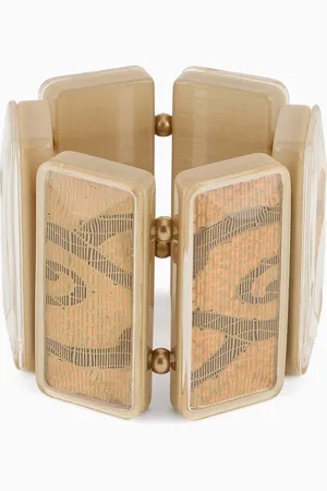 Giorgio Armani Elastisches Armband aus bedrucktem Kunstharz
