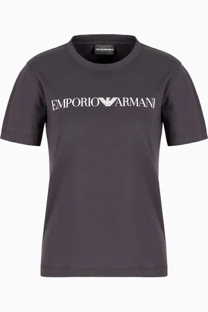 Emporio Armani T-Shirt aus Bio-Jersey mit ASV Logo-Print
