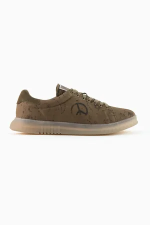 Emporio Armani Canvas-Sneaker mit Allover-Print aus der Peace Sonderkollektion