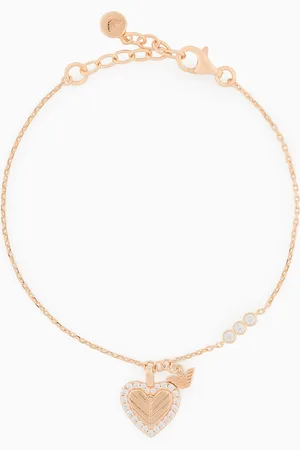 Emporio Armani Glieder-Armband aus roségoldfarbenem Sterlingsilber