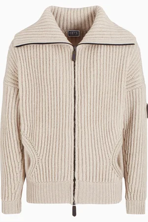 Giorgio Armani Neve Pullover mit Reißverschluss, gefertigt aus geripptem Kaschmir