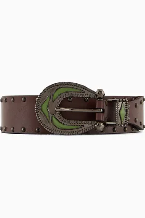 Emporio Armani Leder-Gürtel mit Metalldetails