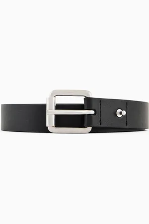 Emporio Armani Gürtel aus glattem Leder mit Adler-Plakette