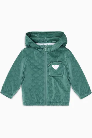 Emporio Armani Nylonjacke mit Kapuze und Allover-Adler
