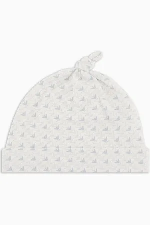 Emporio Armani Mütze aus Jersey mit Adler im Optical-Muster